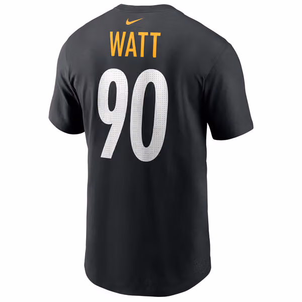 T.J. Watt #90 Pittsburgh Steelers Nike Player NFL T-Shirt Black view 3