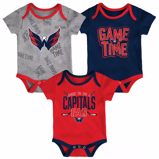 Washington Capitals Game Time NHL Baby Bodysuit Set (3-Piece) view 1