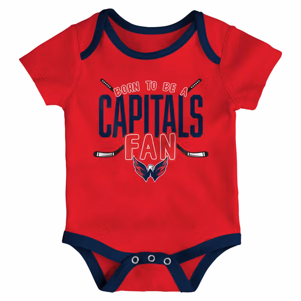 Washington Capitals Game Time NHL Baby Bodysuit Set (3-Piece) view 2