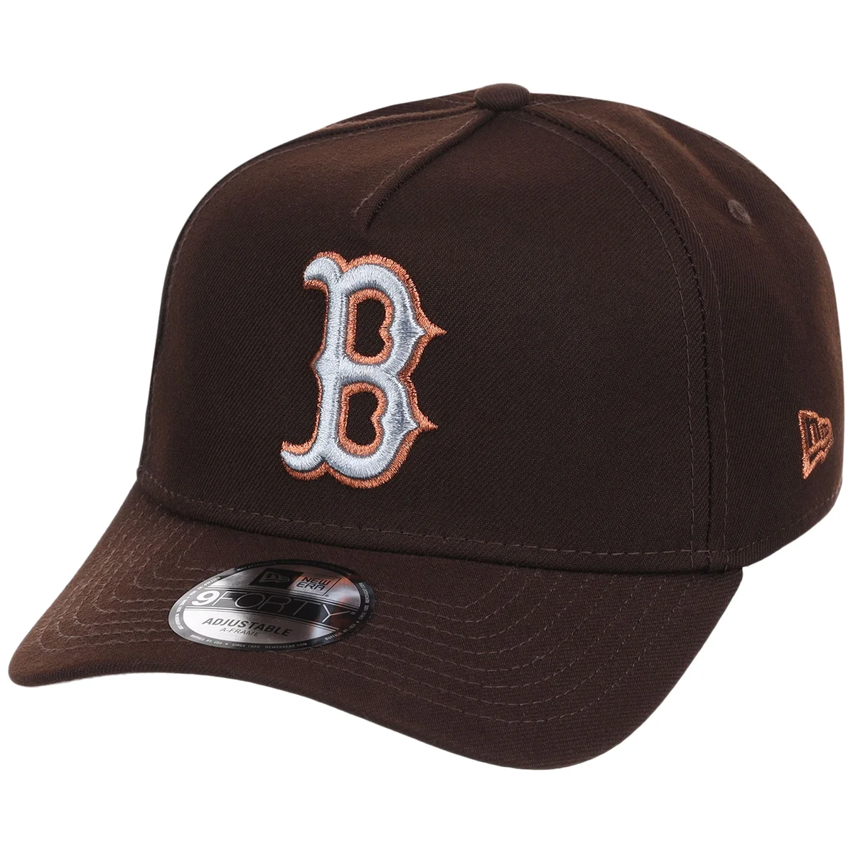Boston Red Sox MLB Frosted Bark New Era 9FORTY A-Frame detail view