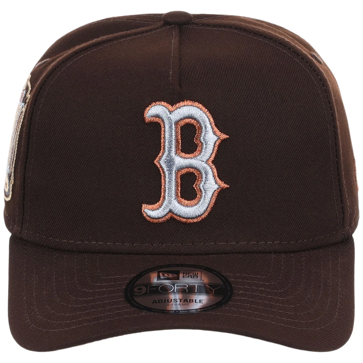 Boston Red Sox MLB Frosted Bark New Era 9FORTY A-Frame detail view