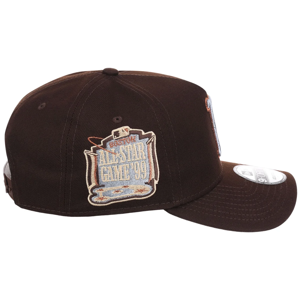 Boston Red Sox MLB Frosted Bark New Era 9FORTY A-Frame detail view