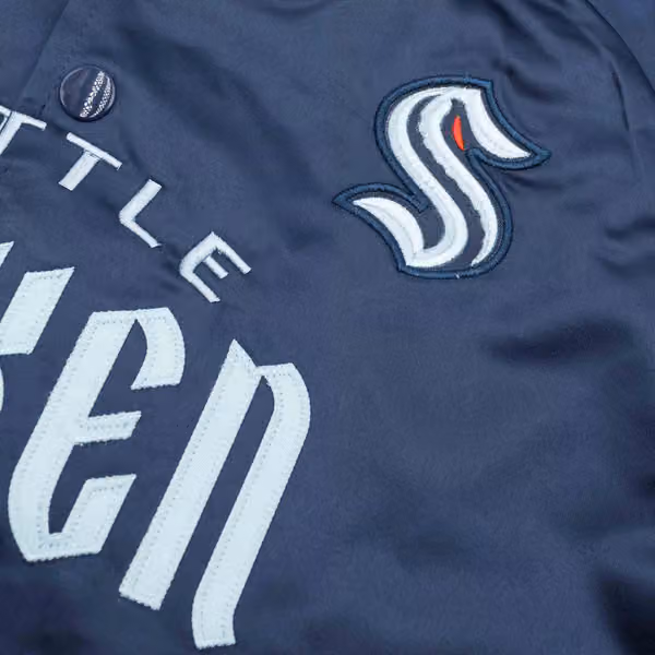 Seattle Kraken Mitchell & Ness Lightweight Satin NHL Jacket view 3