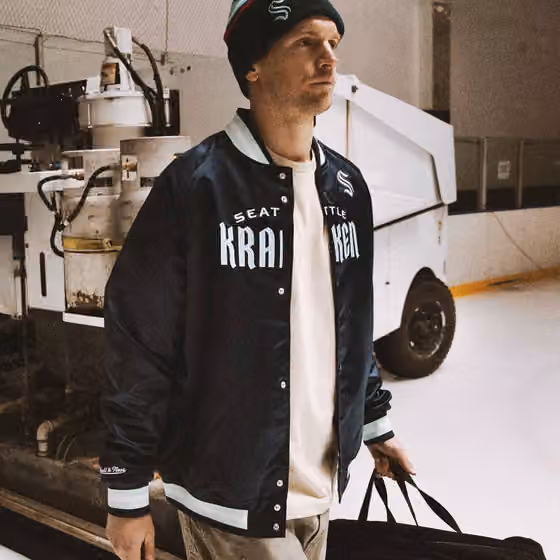 Seattle Kraken Mitchell & Ness Lightweight Satin NHL Jacket view 6