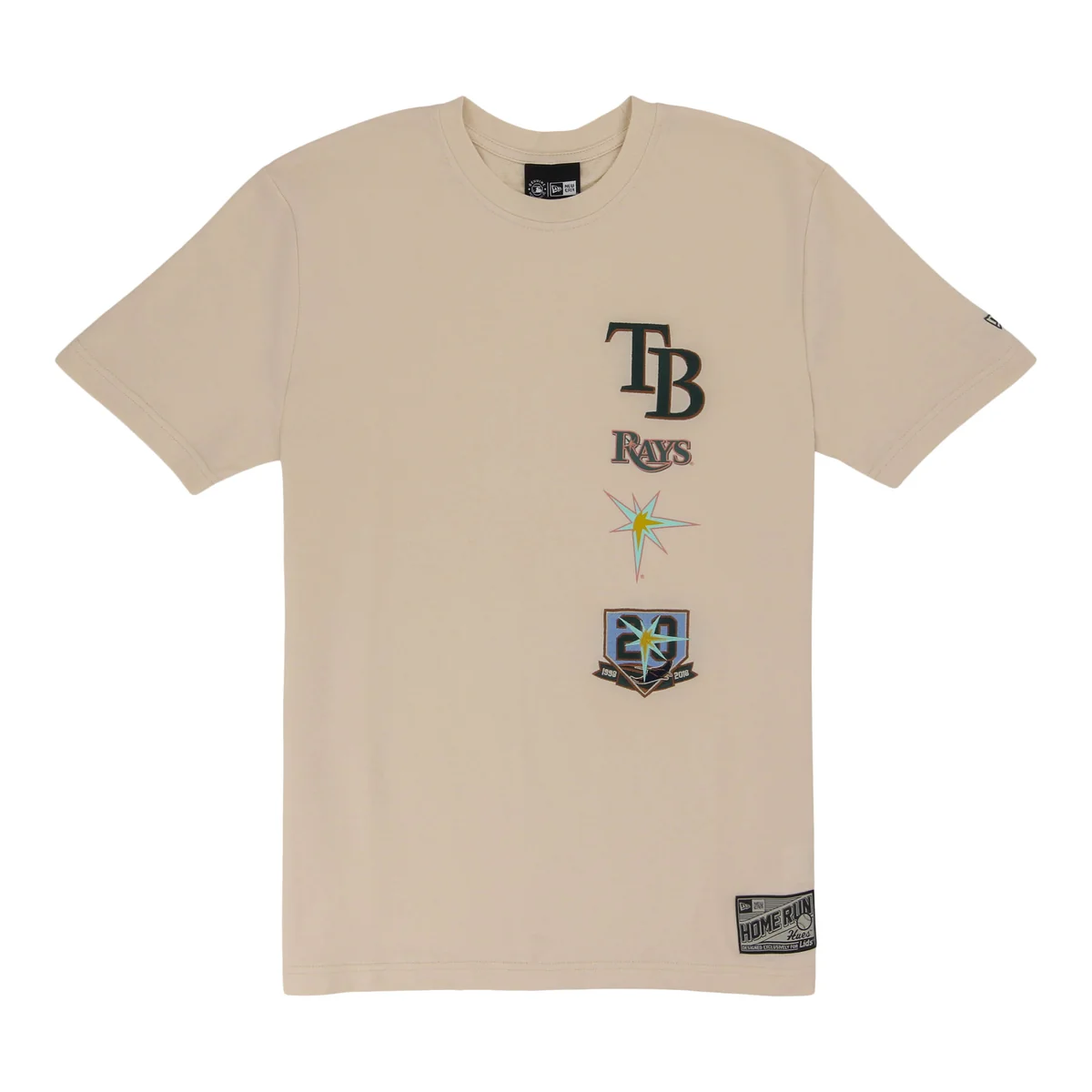 Tampa Bay Rays Spring Color Collection New Era Stacked Tee front view