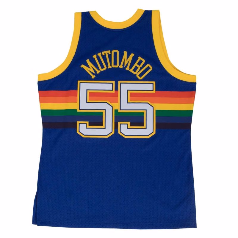 Dikembe Mutombo #55 Denver Nuggets 1991-92 Swingman NBA Jersey Blue view 2