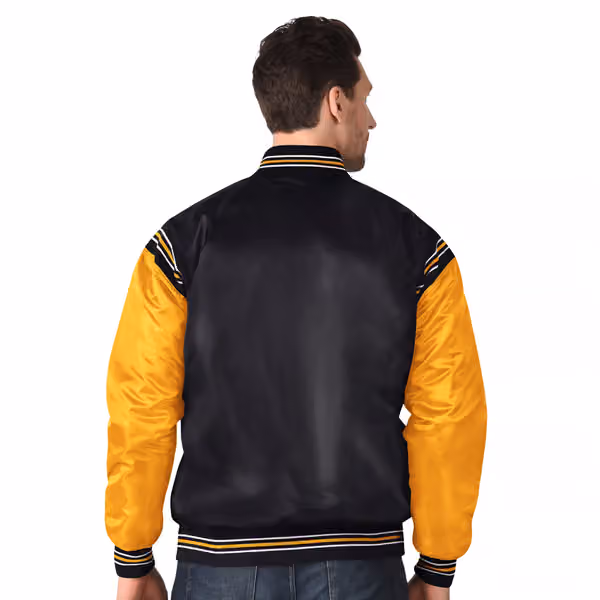 Boston Bruins Enforcer NHL Varsity Satin Jacket view 2