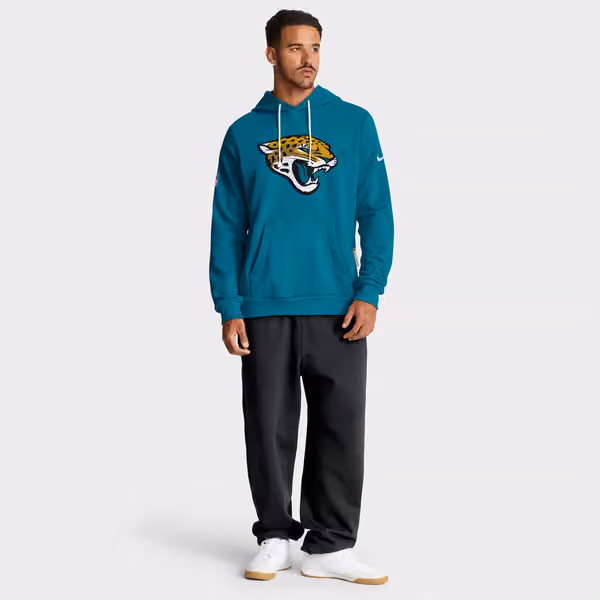 Jacksonville Jaguars 2025 NFL Sideline Standard Issue Hoodie Teal view 4