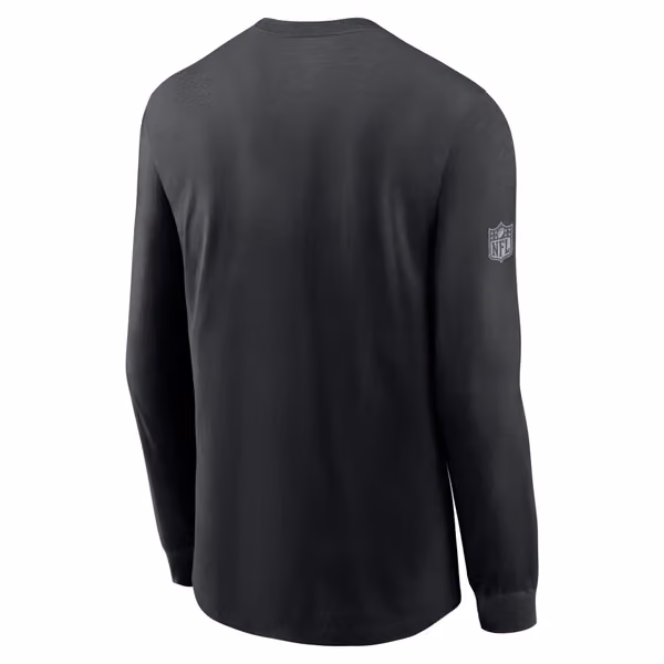 Minnesota Vikings 2026 NFL Sideline Bold Arch Dri-Fit Long Sleeve T-Shirt Black view 2
