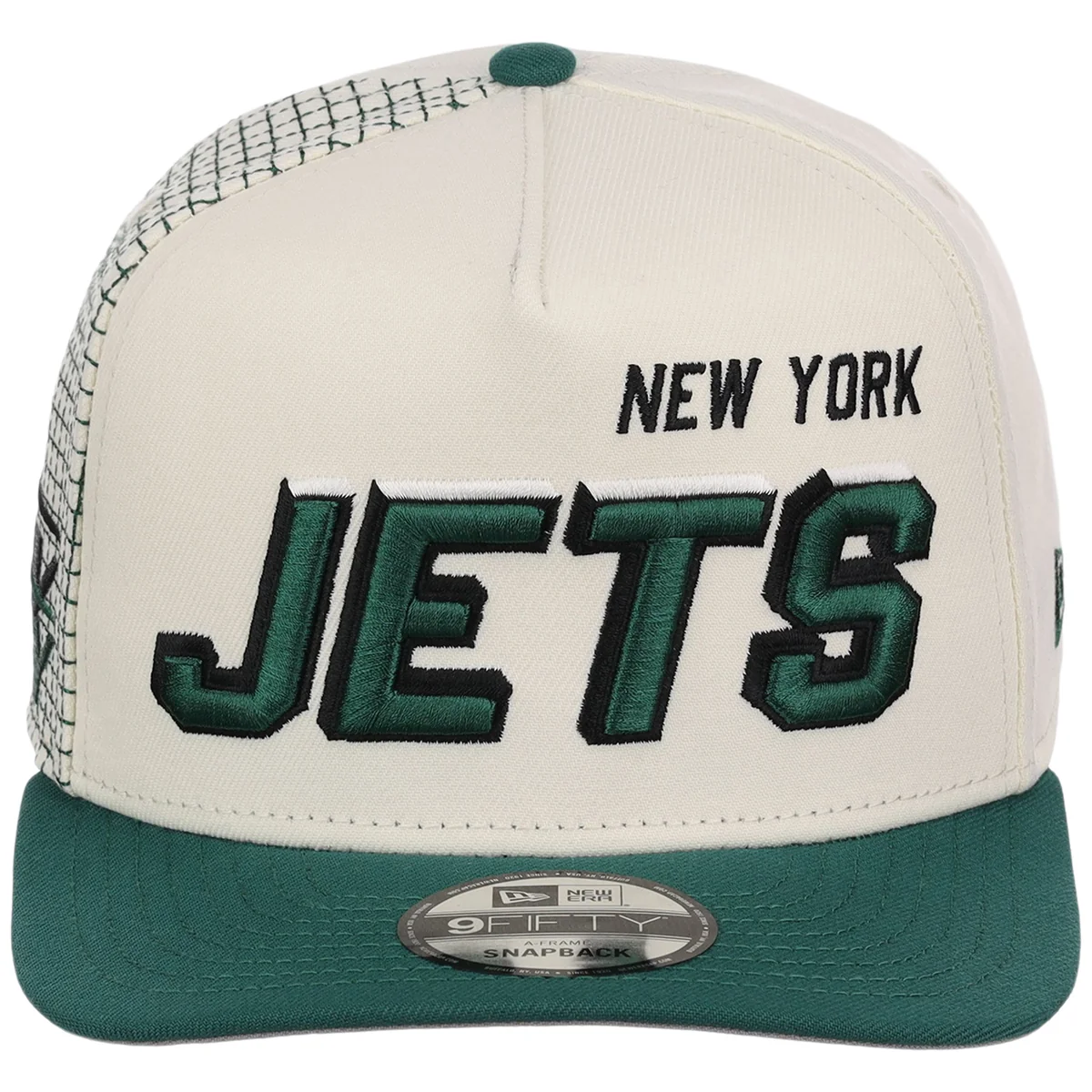 New York Jets NFL Gridlock New Era 9FIFTY A-Frame detail view