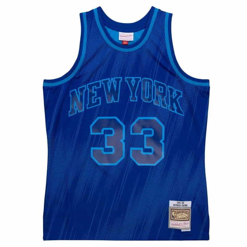 Patrick Ewing #33 New York Knicks Monochrome Mitchell & Ness Swingman NBA Jersey Blue view 1