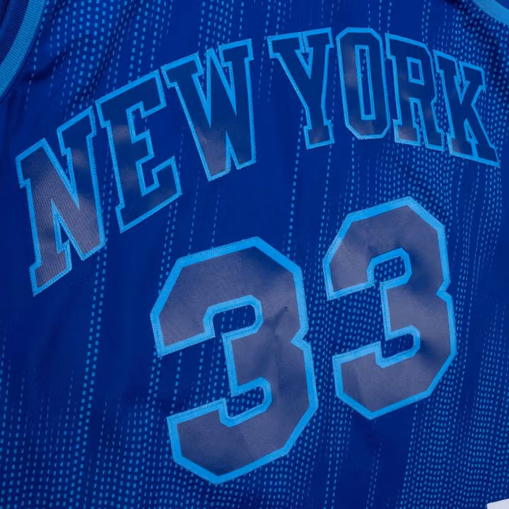Patrick Ewing #33 New York Knicks Monochrome Mitchell & Ness Swingman NBA Jersey Blue view 4