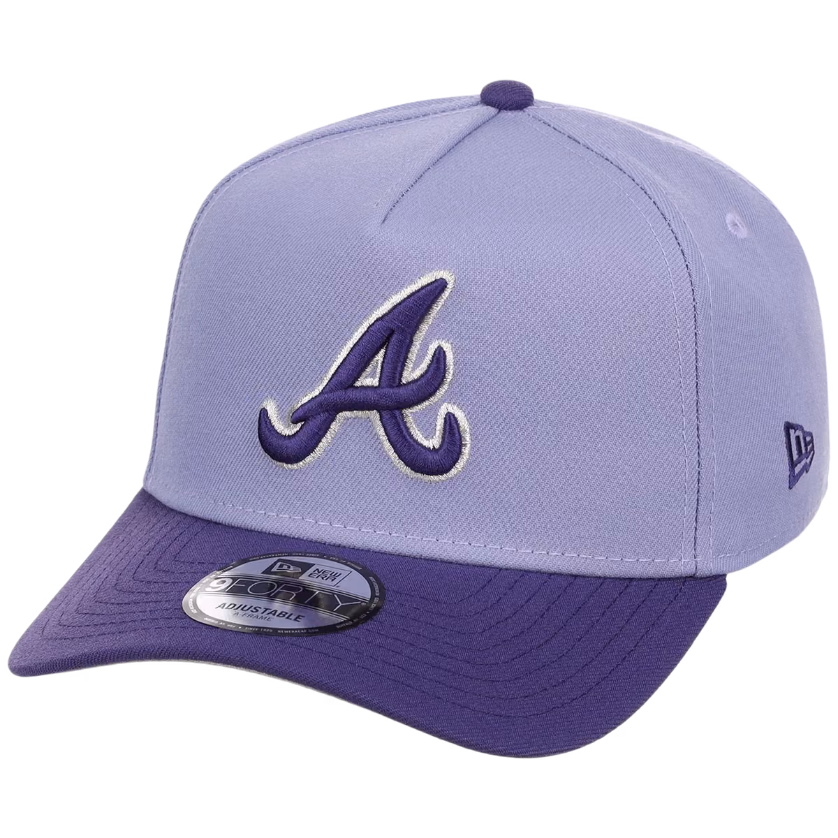 Atlanta Braves MLB Lavender x Purple FASHION CORE New Era 9FORTY A-Frame detail view