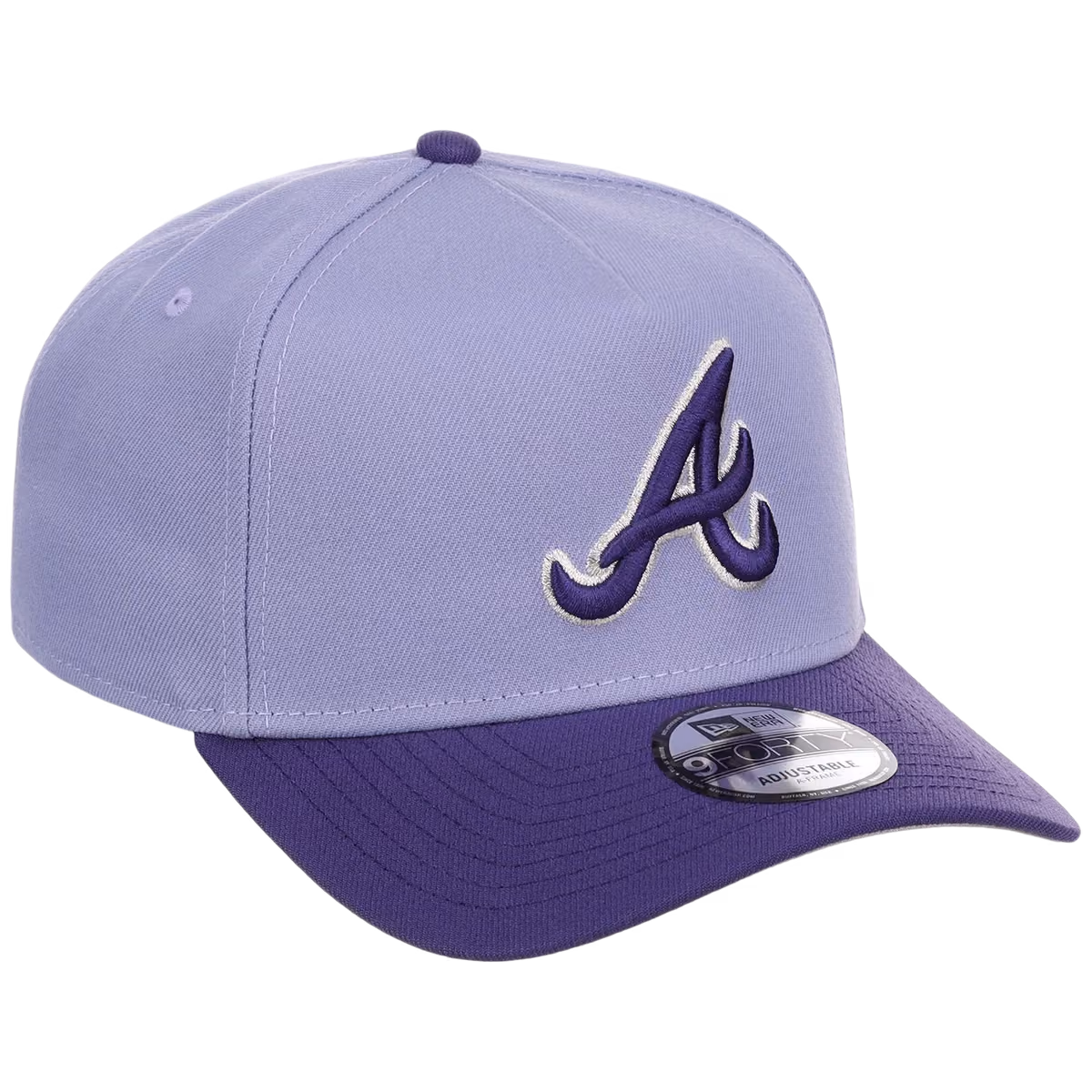 Atlanta Braves MLB Lavender x Purple FASHION CORE New Era 9FORTY A-Frame front view