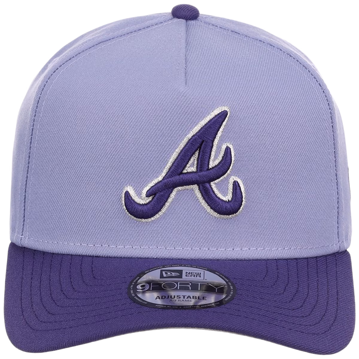 Atlanta Braves MLB Lavender x Purple FASHION CORE New Era 9FORTY A-Frame detail view