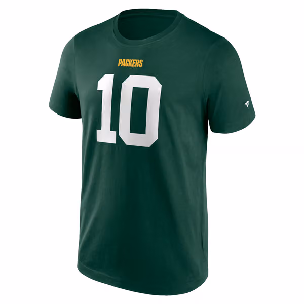 Jordan Love #10 Green Bay Packers Player NFL T-Shirt view 2