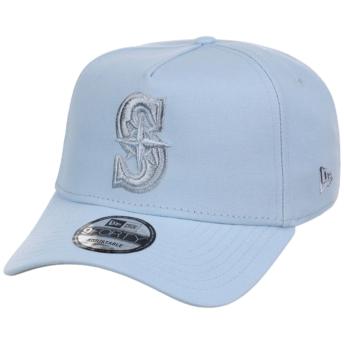 Seattle Mariners MLB Glacial Blue New Era 9FORTY A-Frame detail view
