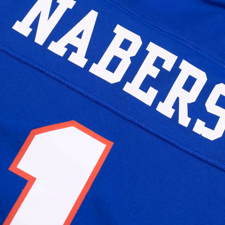 Malik Nabers #1 New York Giants Game Throwback NFL Jersey Blue (YOUTH) view 4