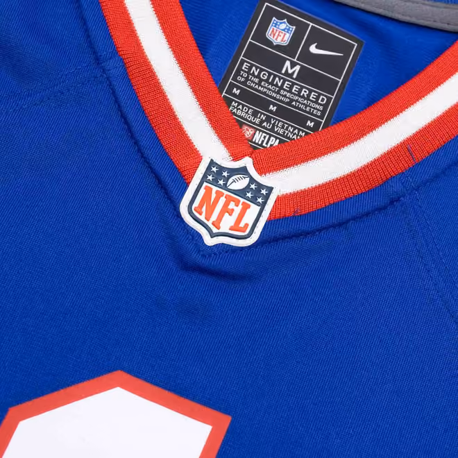 Malik Nabers #1 New York Giants Game Throwback NFL Jersey Blue (YOUTH) view 5