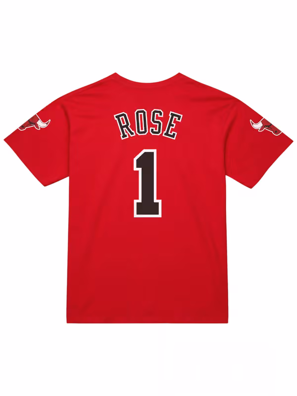 Derrick Rose #1 Chicago Bulls Wordmark NBA T-Shirt Red view 1