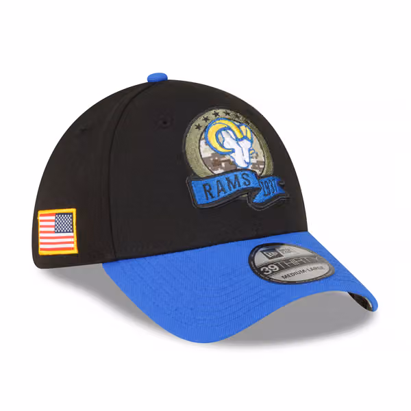 Los Angeles Rams 2022 NFL On-Field Salute to Service New Era 39THIRTY Flex Cap product photo