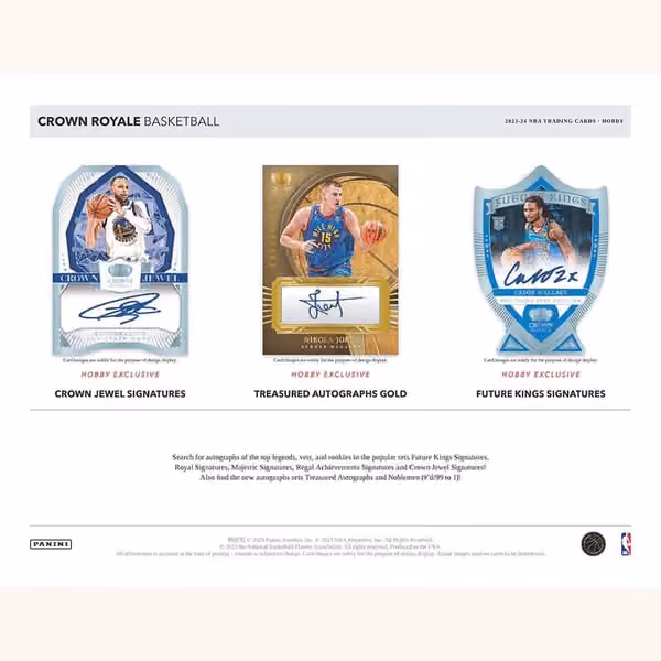 2023/24 Panini Crown Royale Basketball NBA Hobby Box view 4