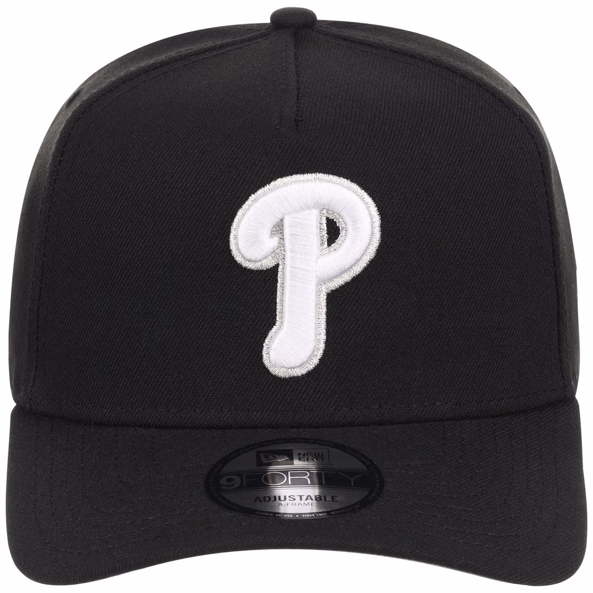 Philadelphia Phillies MLB Black x White FASHION CORE New Era 9FORTY A-Frame detail view