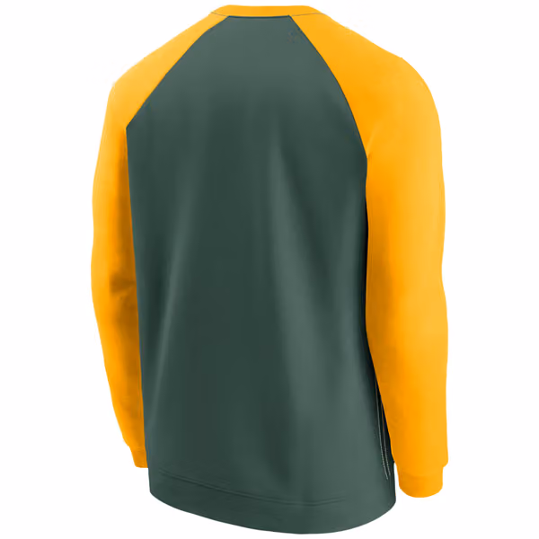 Green Bay Packers Raglan NFL Throwback Nike Crewneck Pullover view 2