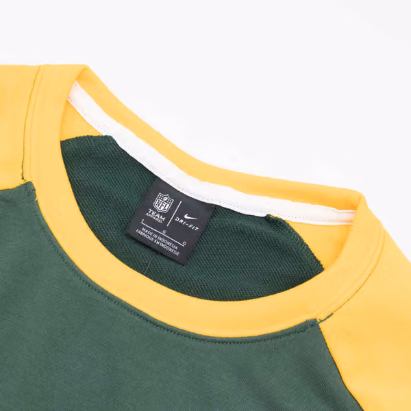 Green Bay Packers Raglan NFL Throwback Nike Crewneck Pullover view 4