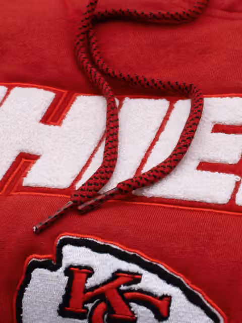 Kansas City Chiefs Felt Logo Throwback NFL Hoodie Red view 3
