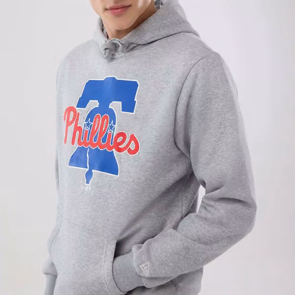 Philadelphia Phillies Team Logo New Era MLB Hoodie Gray view 3
