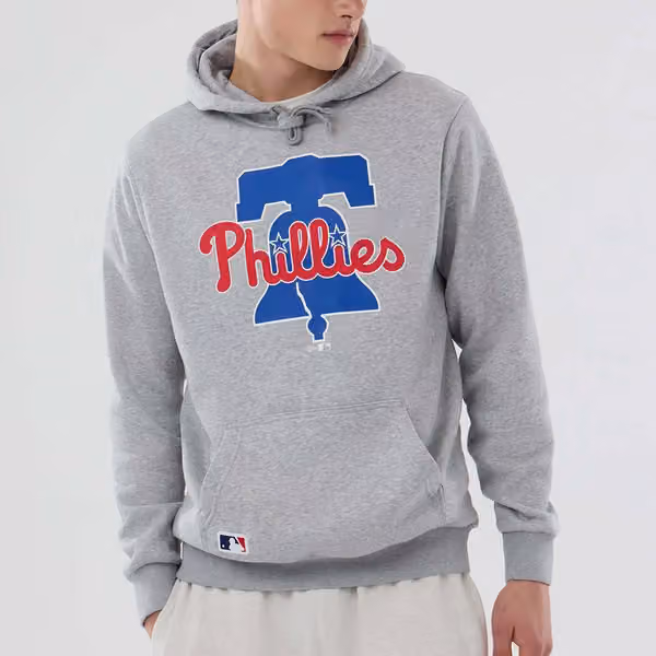 Philadelphia Phillies Team Logo New Era MLB Hoodie Gray view 4