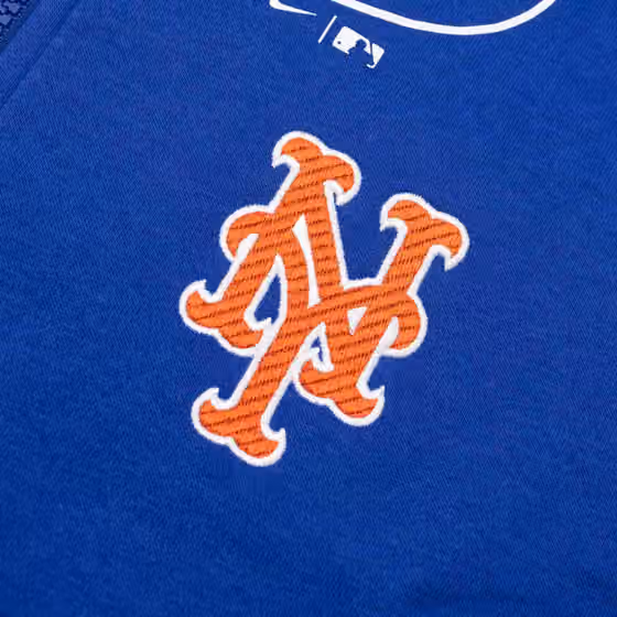 New York Mets Knockout Script MLB Full-Zip Hoodie Blue view 3