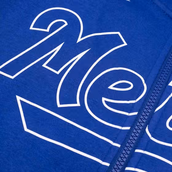 New York Mets Knockout Script MLB Full-Zip Hoodie Blue view 4