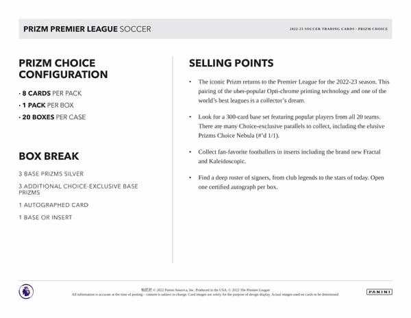 2022/23 Panini Prizm Premier League Soccer EPL Choice Box view 4