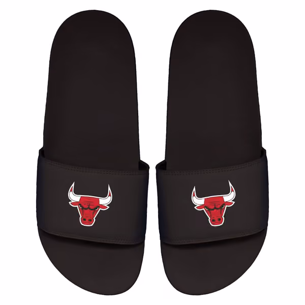 Chicago Bulls Primary Logo ISlide NBA Gel Slides Black view 1