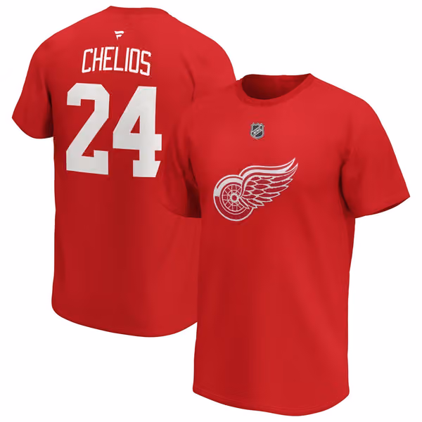 Chris Chelios #24 Detroit Red Wings Alumni Fanatics NHL T-Shirt Red view 1