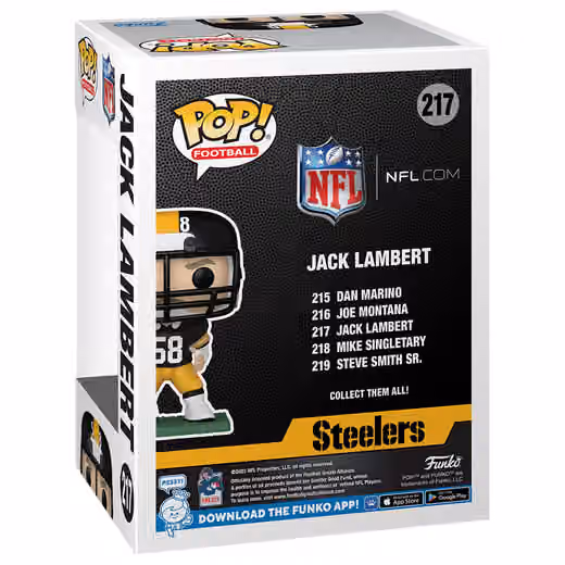 Funko POP! #217 Jack Lambert Pittsburgh Steelers Vinyl NFL Figure view 2