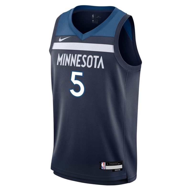 Anthony Edwards #5 Minnesota Timberwolves Swingman NBA Jersey Navy (YOUTH) view 2