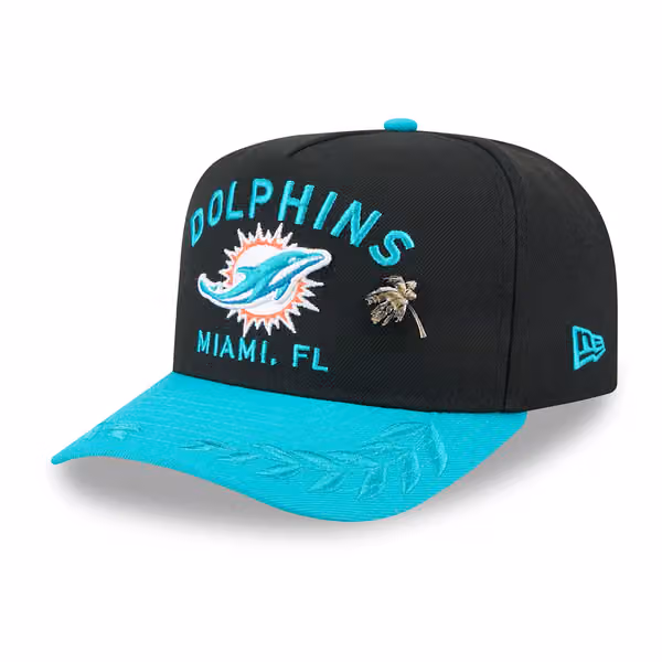 Miami Dolphins 2025 NFL Draft New Era 59FIFTY A-Frame Fitted Cap Black product photo