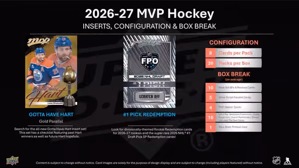 2026/27 Upper Deck MVP Hockey NHL Hobby Box view 4
