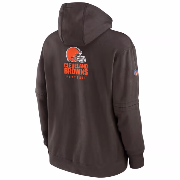 Cleveland Browns 2023 NFL Sideline Nike Club Hoodie Brown view 3
