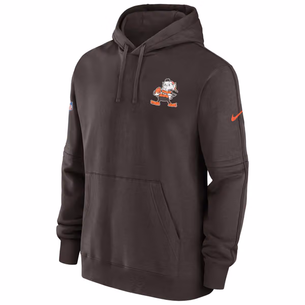 Cleveland Browns 2023 NFL Sideline Nike Club Hoodie Brown view 2