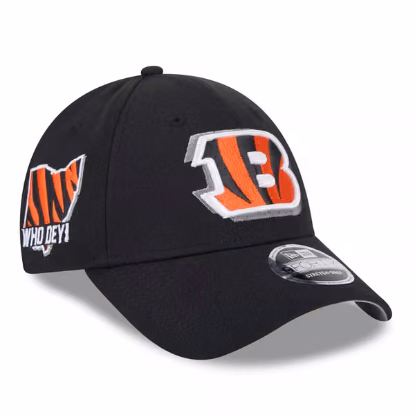 Cincinnati Bengals 2024 NFL Draft New Era Stretch-Snap 9FORTY Cap Black product photo