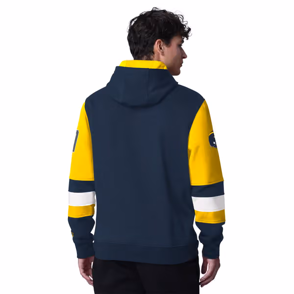 Michigan Wolverines Starter End Zone NCAA Hoodie Navy view 2