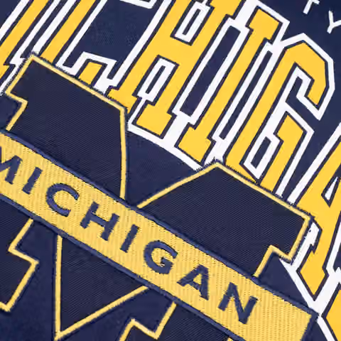Michigan Wolverines Starter End Zone NCAA Hoodie Navy view 3