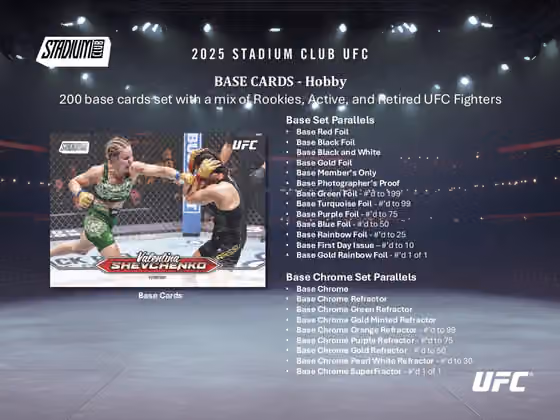 2025 Topps Stadium Club UFC Hobby Box view 3