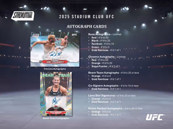2025 Topps Stadium Club UFC Hobby Box view 5
