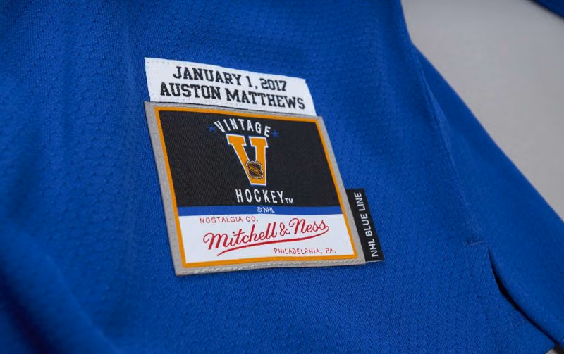 Auston Matthews #34 Toronto Maple Leafs 2017 Mitchell & Ness NHL Jersey view 3