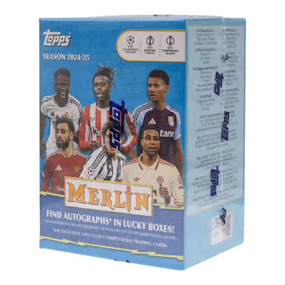 2024/25 Topps Chrome Merlin UEFA Club Competitions Football Blaster Box view 1